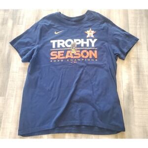 NIKE T SHIRT HOUSTON ASTROS 2022 TROPHY SEASON WORLD SERIES CHAMPIONS XL Blue